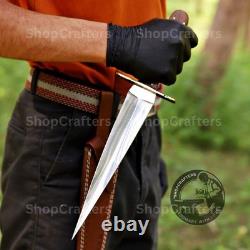 Arkansas Toothpick Dagger Handmade D2 Dagger Hunting knife with Leather Sheath