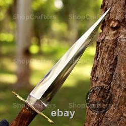 Arkansas Toothpick Dagger Handmade D2 Dagger Hunting knife with Leather Sheath