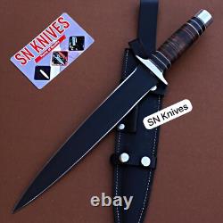 Arkansas Toothpick Dagger Handmade Dagger Hunting knife &Leather Sheath