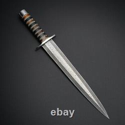 Arkansas Toothpick Handmade Hunting Damascus Steel Blade Dagger Knife