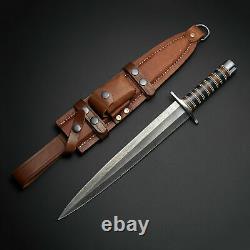 Arkansas Toothpick Handmade Hunting Damascus Steel Blade Dagger Knife