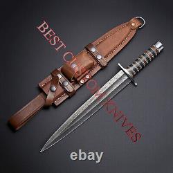 Arkansas Toothpick Rare Custom Made Damascus Steel Dagger Combat, Survival Knife