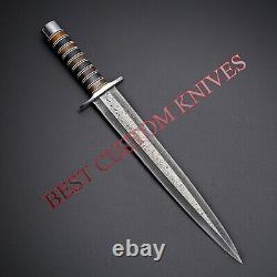 Arkansas Toothpick Rare Custom Made Damascus Steel Dagger Combat, Survival Knife