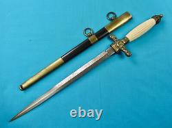 Austrian Austria WW1 Navy Officer's Engraved Dagger Fighting Knife with Scabbard