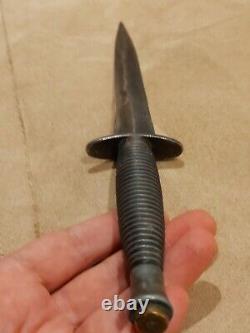 BLACK DEVIL CANADA-USA MODERN STYLE of WWII COMMANDO DAGGER KNIFE 1970s WW2