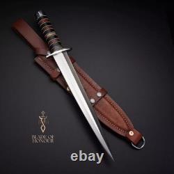 BOH-Arkanas Toothpick D2 Steel Hunting Dagger Bowie Knife With Sheath-2pcs