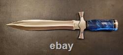 Badass Blades 17.5 Handmade D2 Steel Combat Dagger Blue Resin Handle- BA657