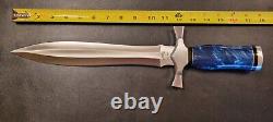 Badass Blades 17.5 Handmade D2 Steel Combat Dagger Blue Resin Handle- BA657