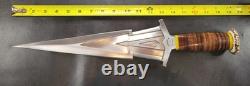 Badass Blades Handmade D2 Steel King Zeus Dagger Knife Stacked Leather- BA849