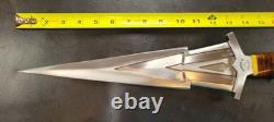 Badass Blades Handmade D2 Steel King Zeus Dagger Knife Stacked Leather- BA849