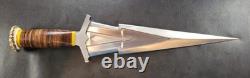 Badass Blades Handmade D2 Steel King Zeus Dagger Knife Stacked Leather- BA849