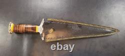Badass Blades Handmade D2 Steel King Zeus Dagger Knife Stacked Leather- BA849