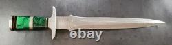 Badass Blades Handmade Damascus Hunting Combat Dagger Green Resin Handle- BA847