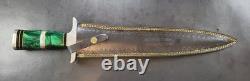Badass Blades Handmade Damascus Hunting Combat Dagger Green Resin Handle- BA847