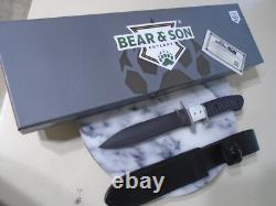 Bear & Son Dual Edge Subhilt Dagger Fixed Blade Knife Full Tang D2 Micarta G10