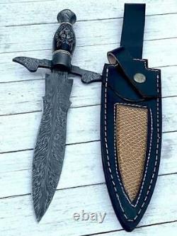 Beautiful Custom Hand made Damascus steel Blade Dagger Camping Hunting knife