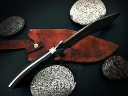 Beautiful Custom Handmade 17'' High Carbon Steel Hunting Dagger With Sheath