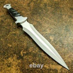Beautiful Custom Handmade D2 Steel Dagger Knife & Sheath Buffalo Horn Handle