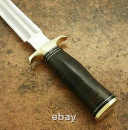 Beautiful Custom Handmade D2 Steel Dagger Knife Sheath Leather Roll Handle
