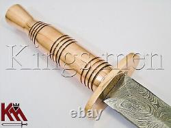 Beautiful Custom Handmade Damascus Steel Dagger with Copper Handle