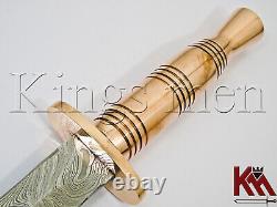 Beautiful Custom Handmade Damascus Steel Dagger with Copper Handle