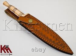Beautiful Custom Handmade Damascus Steel Dagger with Copper Handle