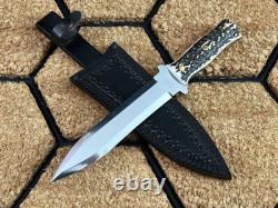 Beautiful Custom Made D2 Steel Dagger Camping Knife Survival Dagger Knife+sheath