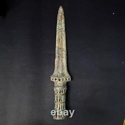 Beautiful Handle Design Ancient BRONZE DAGGER Combat knife