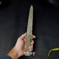 Beautiful Handle Design Ancient BRONZE DAGGER Combat knife