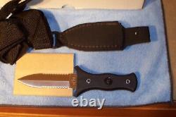 Bench Mark Vintage Boot Knife Double Edge With Shoulder Rig Nib Made In The USA