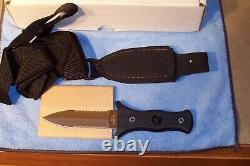 Bench Mark Vintage Boot Knife Double Edge With Shoulder Rig Nib Made In The USA