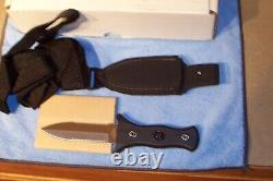 Bench Mark Vintage Boot Knife Double Edge With Shoulder Rig Nib Made In The USA