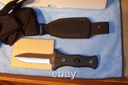 Bench Mark Vintage Boot Knife Double Edge With Shoulder Rig Nib Made In The USA