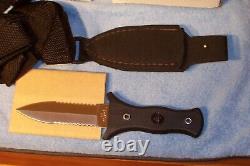 Bench Mark Vintage Boot Knife Double Edge With Shoulder Rig Nib Made In The USA