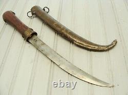 Big Copper Antique Moroccan Koummya Curved Fighting Dagger Knife Arabic Knives