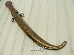 Big Copper Antique Moroccan Koummya Curved Fighting Dagger Knife Arabic Knives