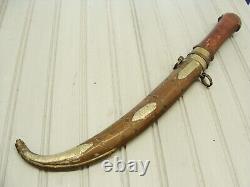 Big Copper Antique Moroccan Koummya Curved Fighting Dagger Knife Arabic Knives