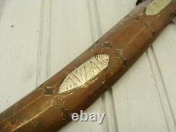 Big Copper Antique Moroccan Koummya Curved Fighting Dagger Knife Arabic Knives