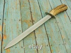 Big Vintage Custom Stag Combat Tactical Survival Dagger Dirk Knife Knives Tools