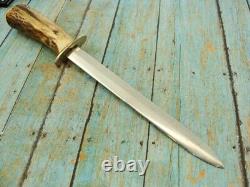 Big Vintage Custom Stag Combat Tactical Survival Dagger Dirk Knife Knives Tools