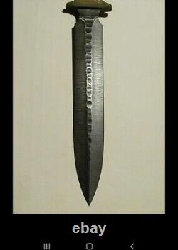 Black Roc Knives (Ken Vehikite) Custom Double-Edged Dagger Knife 80CRV2 Steel