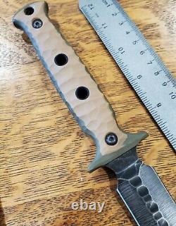 Black Roc Knives (Ken Vehikite) Custom Double-Edged Dagger Knife 80CRV2 Steel