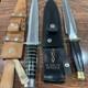 Boh-2pcs Custom Handmade D2 Tool Steel Hunting Dagger Set With Leather Sheath