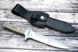 Boker Plus Schanz Integral Dagger SID, Bead Blasted 440C, Blk Leather Sheath