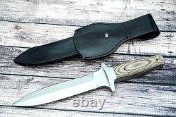 Boker Plus Schanz Integral Dagger SID, Bead Blasted 440C, Blk Leather Sheath