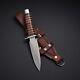 Boot Tactical D2 Steel Tactical Combat Survival Dagger Knife With Leather Sheath
