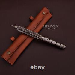 Boot Tri Edge KrIs Dagger Custom Handmade Damascus Steel Survival Dagger Knife