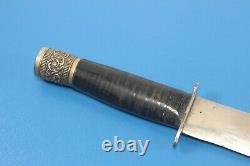 Bowie Knife Custom Theatre Style Dagger Engraved Pommel 13 Leather Handle