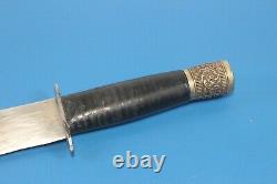 Bowie Knife Custom Theatre Style Dagger Engraved Pommel 13 Leather Handle