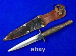 British English WW2 Fairbairn Sykes Fighting Knife Stiletto Dagger with Sheath